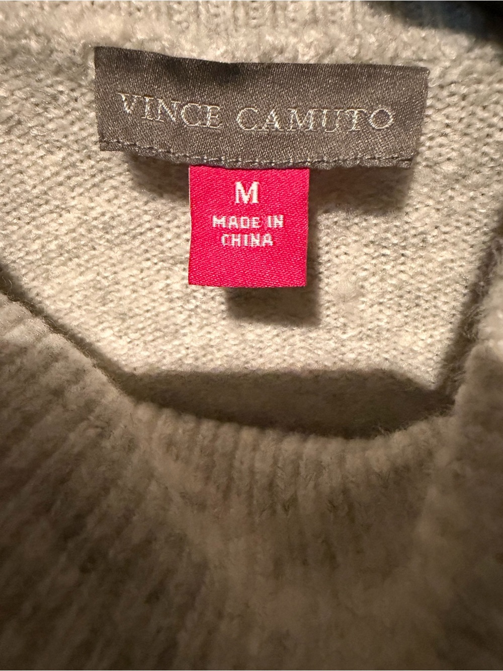 Vince Camuto Womens Crewneck Sweater in Light Gray